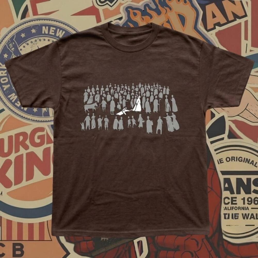 Brown Graphic Tee With White Design